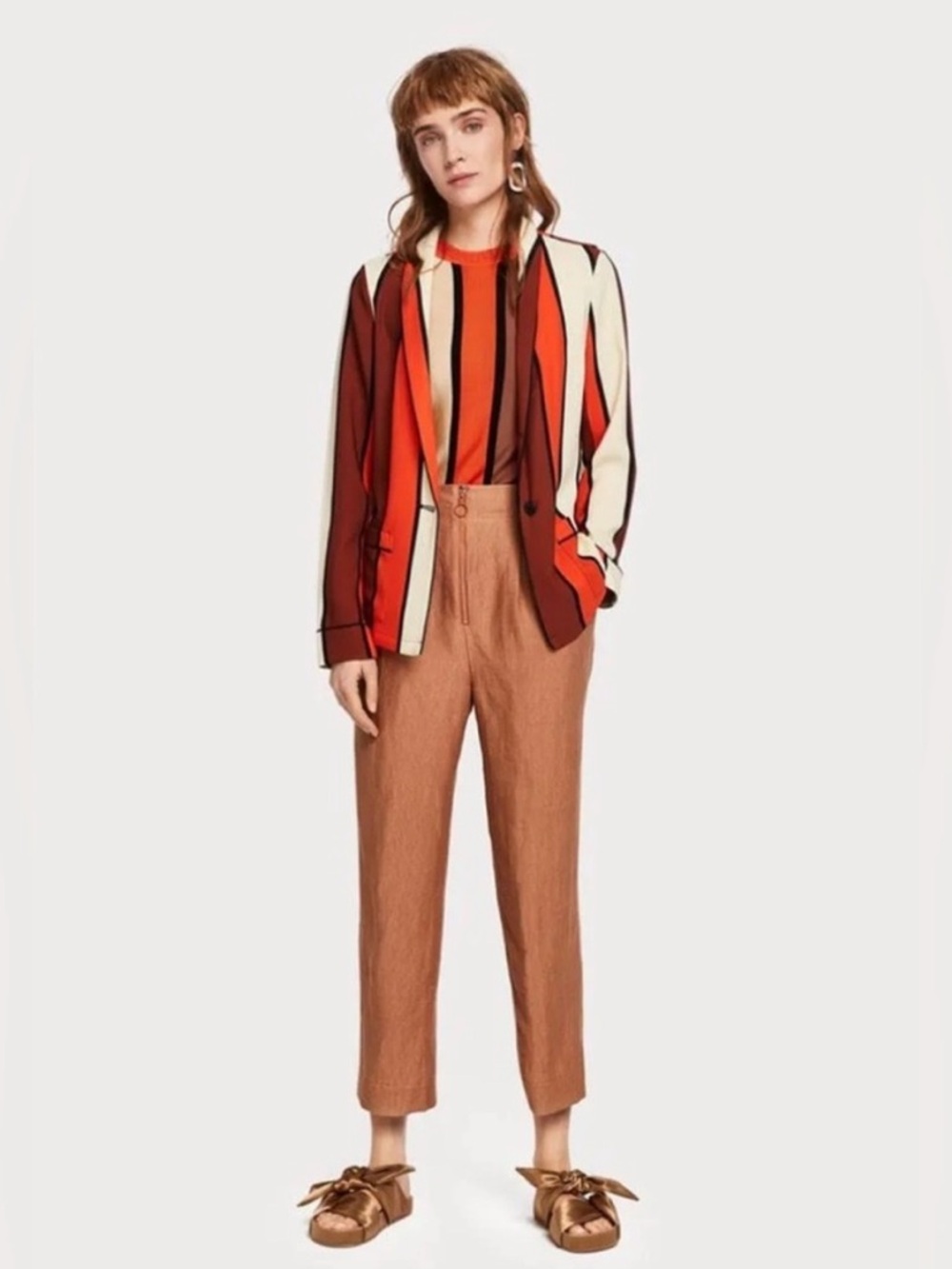 SCOTCH & SODA by MAISON SCOTCH for ANTHROPOLOGIE Stripe Drapey Blazer small - Picture 5 of 11